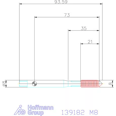 Holex Gépi menetformázó kenőhornyokkal HSS-E Form C 6HX M8