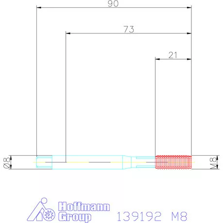 Holex Gépi menetformázó kenőhornyokkal HSS-E Form C 6GX M8
