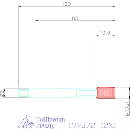 Holex Gépi menetformázó kenőhornyokkal HSS-E 12X1