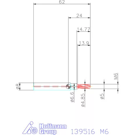 Garant Fúró menetmaró 2×D M6
