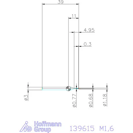 Garant Egyélű menetmaró 3×D M1,6