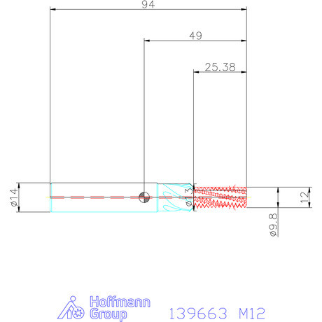 Garant Garant Master TM száras menetmaró süllyesztő lépcsővel 2×D M12