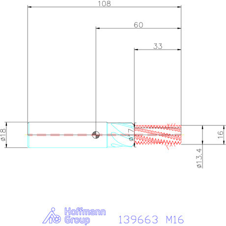 Garant Garant Master TM száras menetmaró süllyesztő lépcsővel 2×D M16