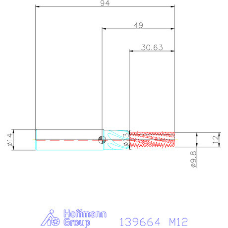 Garant Garant Master TM száras menetmaró süllyesztő lépcsővel 2,5×D M12