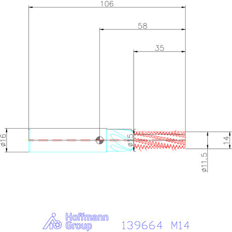 Garant Garant Master TM száras menetmaró süllyesztő lépcsővel 2,5×D M14