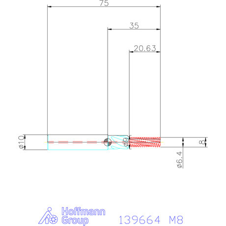 Garant Garant Master TM száras menetmaró süllyesztő lépcsővel 2,5×D M8
