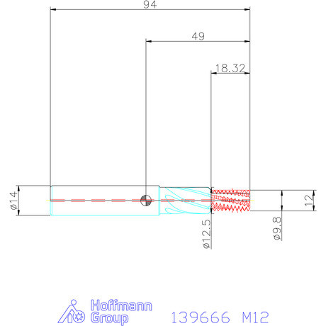 Garant Garant Master TM száras menetmaró süllyesztő lépcsővel 1,5×D M12