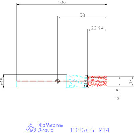 Garant Garant Master TM száras menetmaró süllyesztő lépcsővel 1,5×D M14