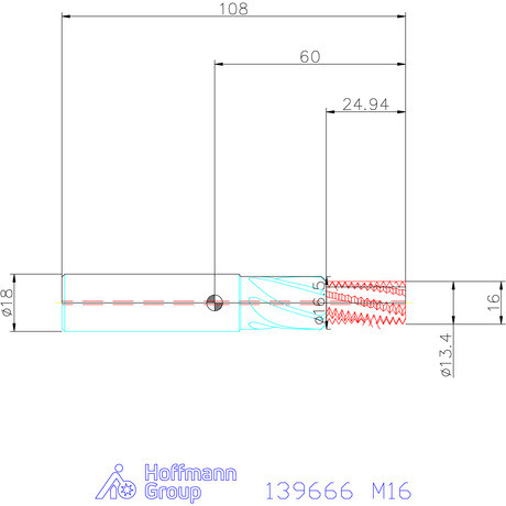 Garant Garant Master TM száras menetmaró süllyesztő lépcsővel 1,5×D M16
