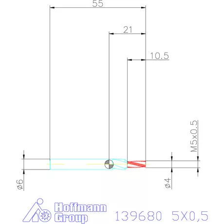Holex Száras menetmarók 2×D 5X0,5