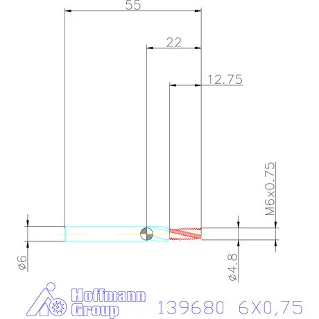 Holex Száras menetmarók 2×D 6X0,75