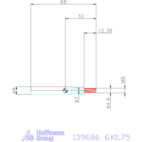 Garant Garant Master TM száras menetmaró süllyesztő lépcsővel 2×D 6X0,75