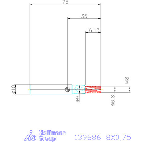 Garant Garant Master TM száras menetmaró süllyesztő lépcsővel 2×D 8X0,75