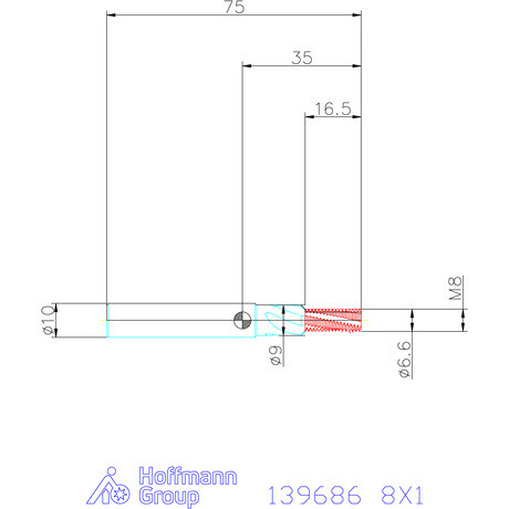 Garant Garant Master TM száras menetmaró süllyesztő lépcsővel 2×D 8X1