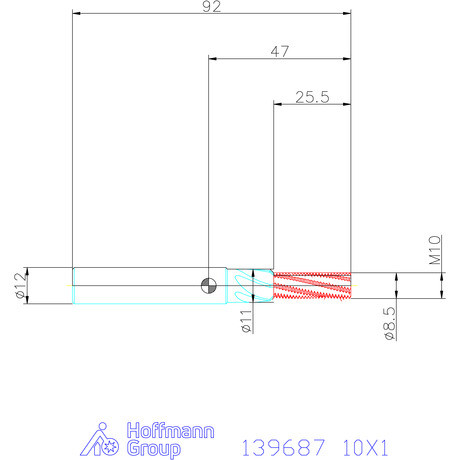 Garant Garant Master TM száras menetmaró süllyesztő lépcsővel 2,5×D 10X1