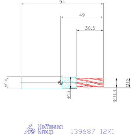 Garant Garant Master TM száras menetmaró süllyesztő lépcsővel 2,5×D 12X1