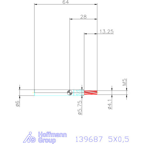 Garant Garant Master TM száras menetmaró süllyesztő lépcsővel 2,5×D 5X0,5