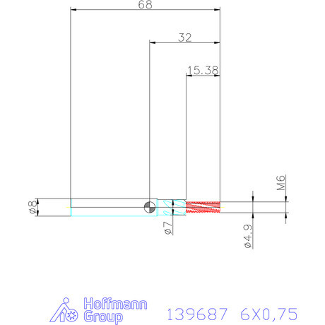 Garant Garant Master TM száras menetmaró süllyesztő lépcsővel 2,5×D 6X0,75