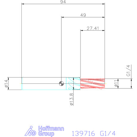 Garant Garant Master TM száras menetmaró süllyesztő lépcsővel 2×D G1/4