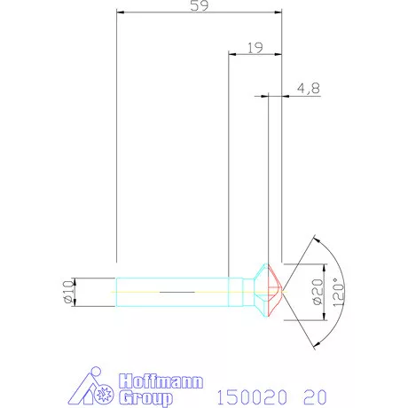 Garant Kúpsüllyesztő HSS 120° 20 mm
