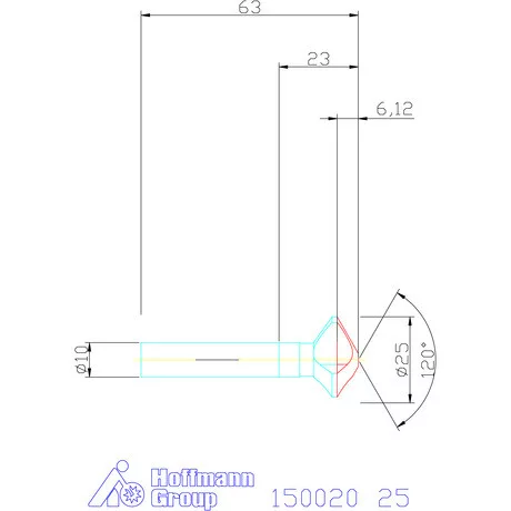 Garant Kúpsüllyesztő HSS 120° 25 mm
