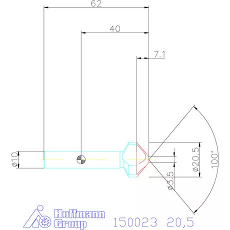 Garant Kúpsüllyesztő HSS 100° 20,5 mm
