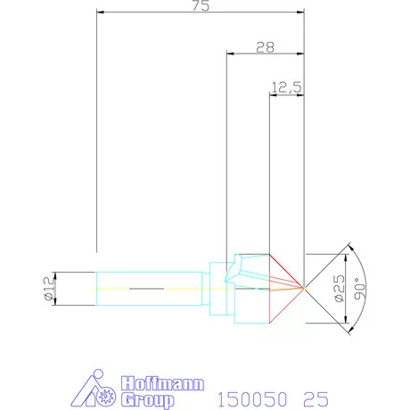 Garant Kúpsüllyesztő, egyélű 90° 25 mm