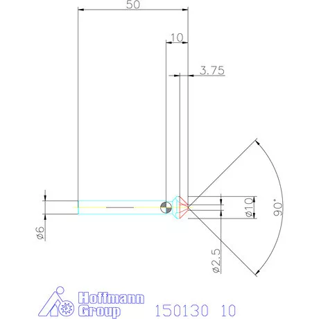 Garant Precíziós kúpsüllyesztő egyenlőtlen osztással 90° 10 mm