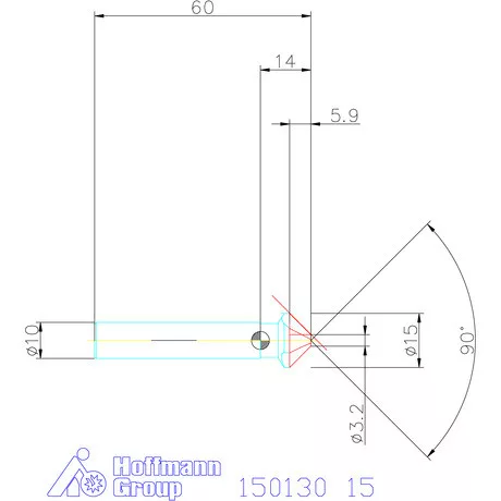 Garant Precíziós kúpsüllyesztő egyenlőtlen osztással 90° 15 mm