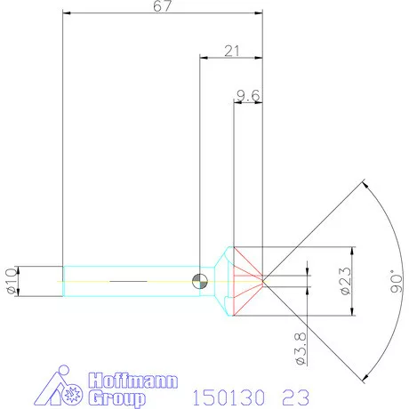 Garant Precíziós kúpsüllyesztő egyenlőtlen osztással 90° 23 mm