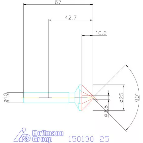 Garant Precíziós kúpsüllyesztő egyenlőtlen osztással 90° 25 mm