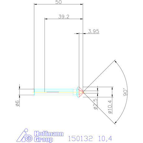 Garant Precíziós kúpsüllyesztő egyenlőtlen osztással és 3 befogófelülettel 90° 10,4 mm