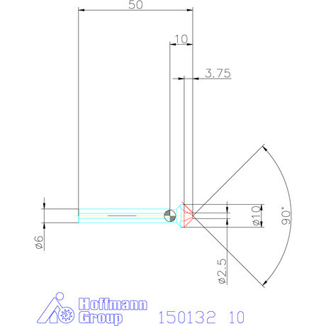 Garant Precíziós kúpsüllyesztő egyenlőtlen osztással és 3 befogófelülettel 90° 10 mm
