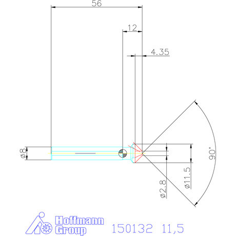 Garant Precíziós kúpsüllyesztő egyenlőtlen osztással és 3 befogófelülettel 90° 11,5 mm