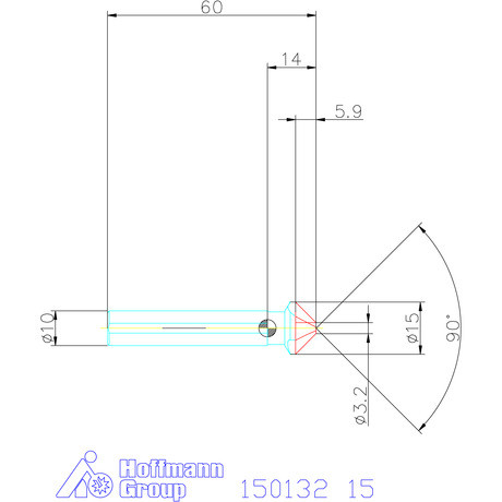 Garant Precíziós kúpsüllyesztő egyenlőtlen osztással és 3 befogófelülettel 90° 15 mm