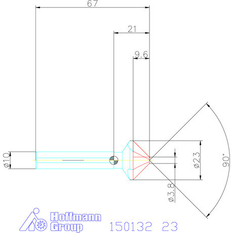 Garant Precíziós kúpsüllyesztő egyenlőtlen osztással és 3 befogófelülettel 90° 23 mm