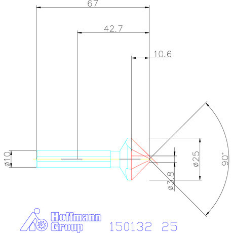 Garant Precíziós kúpsüllyesztő egyenlőtlen osztással és 3 befogófelülettel 90° 25 mm
