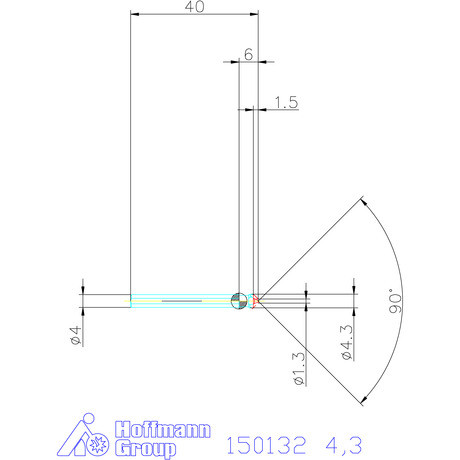 Garant Precíziós kúpsüllyesztő egyenlőtlen osztással és 3 befogófelülettel 90° 4,3 mm