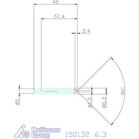 Garant Precíziós kúpsüllyesztő egyenlőtlen osztással és 3 befogófelülettel 90° 6,3 mm