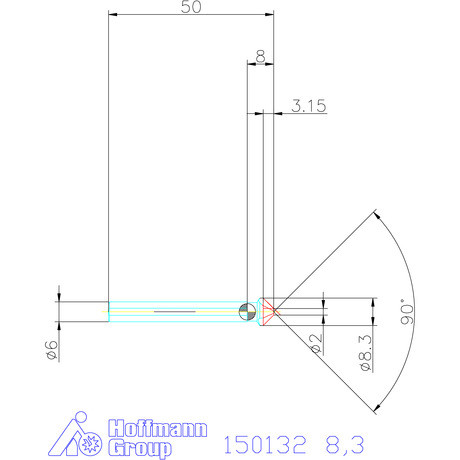 Garant Precíziós kúpsüllyesztő egyenlőtlen osztással és 3 befogófelülettel 90° 8,3 mm