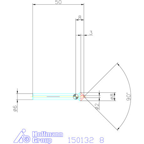 Garant Precíziós kúpsüllyesztő egyenlőtlen osztással és 3 befogófelülettel 90° 8 mm