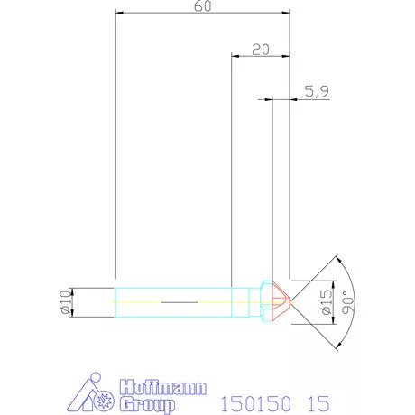 Garant Precíziós kúpsüllyesztő 90° 15 mm