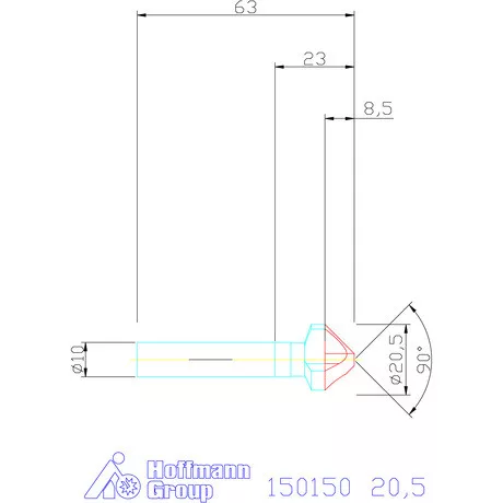 Garant Precíziós kúpsüllyesztő 90° 20,5 mm