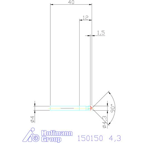 Garant Precíziós kúpsüllyesztő 90° 4,3 mm