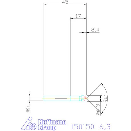 Garant Precíziós kúpsüllyesztő 90° 6,3 mm