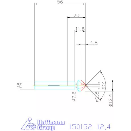 Garant Precíziós kúpsüllyesztő 90° 12,4 mm