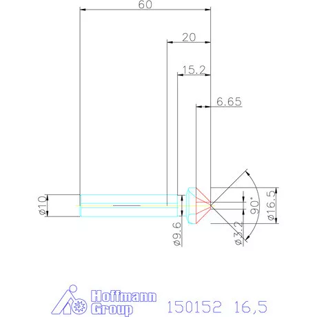 Garant Precíziós kúpsüllyesztő 90° 16,5 mm