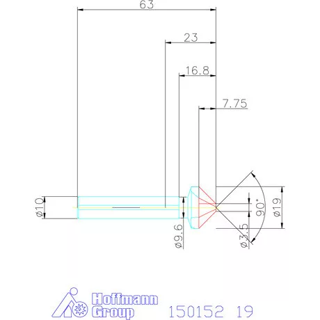 Garant Precíziós kúpsüllyesztő 90° 19 mm