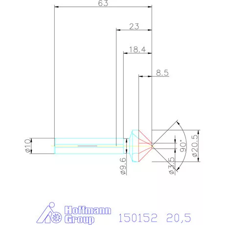 Garant Precíziós kúpsüllyesztő 90° 20,5 mm