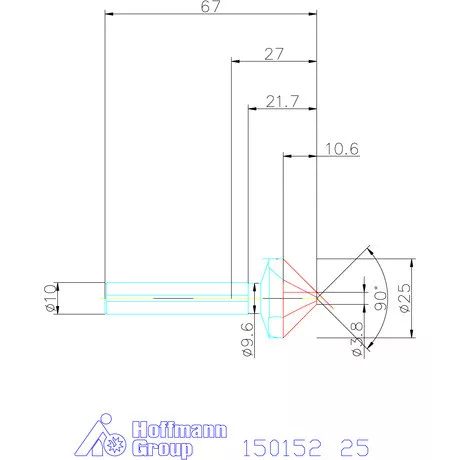 Garant Precíziós kúpsüllyesztő 90° 25 mm